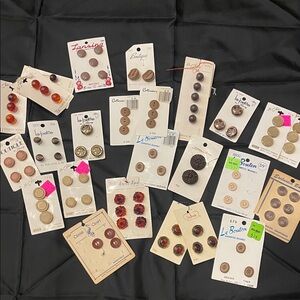Assorted Button Collection vintage brown and tan colors